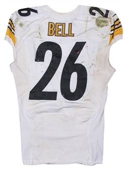 2013 LeVeon Bell Game Used Pittsburgh Steelers Road Jersey Used on 10/12/2014 vs Cleveland Browns (NFL-PSA/DNA)